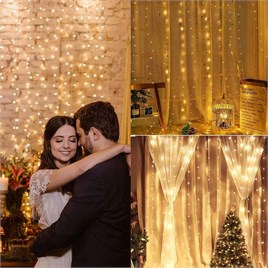 Peri Telli Perde Led 2x2 metre, Uzaktan Kumandalı, Usbli, 8 Animasyonlu 10 Saçaklı 200 Ledli