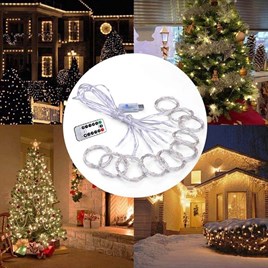 Peri Telli Perde Led 3x3 metre, Uzaktan Kumandalı, Usbli, 8 Animasyonlu 10 Saçaklı 300 Ledli