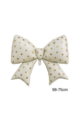 Puantiyeli Kırmızı Krem Fiyonk Folyo Balon 98-75 Cm