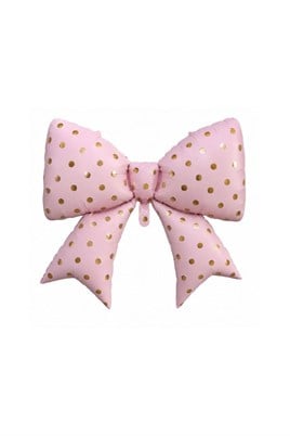Puantiyeli Pembe Fiyonk Folyo Balon 98-75 Cm