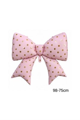 Puantiyeli Pembe Fiyonk Folyo Balon 98-75 Cm