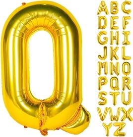 Q Harf Gold Folyo Balon16 İnç 36 cm