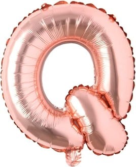 Q Harf Rose Gold Folyo Balon16 İnç 36 cm