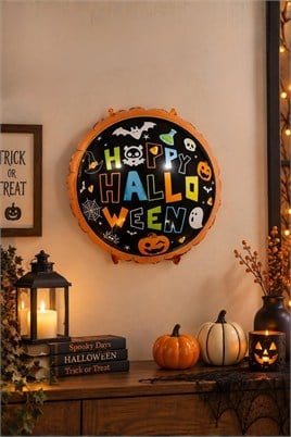 Renkli Happy Halloween Tasarımlı 45x45 Cm Folyo Balon Halloween Cadılar Bayramı Parti Malzemesi