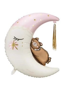 Retro Ayda Uyuyan Ayı Folyo Balon 86 Cm