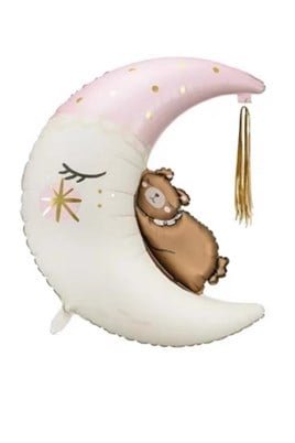 Retro Ayda Uyuyan Ayı Folyo Balon 86 Cm