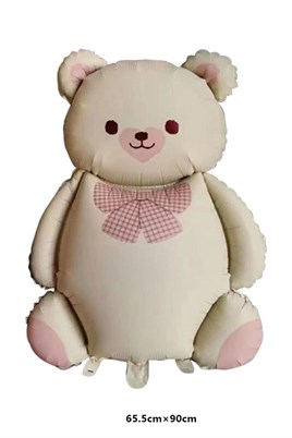 Retro Büyük Bej Ayı Folyo Balon Teddy Bear 65,5- 90 Cm