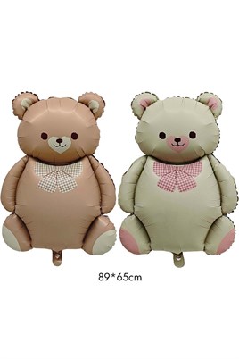 Retro Büyük Bej Ayı Folyo Balon Teddy Bear 65,5- 90 Cm