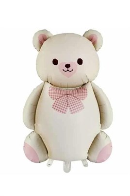 Retro Büyük Bej Ayı Folyo Balon Teddy Bear 65,5- 90 Cm