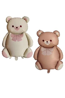 Retro Büyük Bej Ayı Folyo Balon Teddy Bear 65,5- 90 Cm