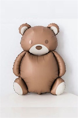 Retro Büyük Kahverengi Ayı Folyo Balon Teddy Bear 89-72 Cm