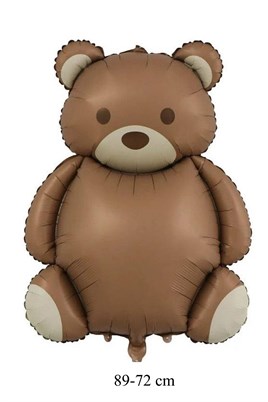 Retro Büyük Kahverengi Ayı Folyo Balon Teddy Bear 89-72 Cm
