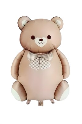 Retro Büyük Karamel Ayı Folyo Balon Teddy Bear 65,5- 90 Cm