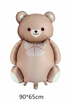 Retro Büyük Karamel Ayı Folyo Balon Teddy Bear 65,5- 90 Cm