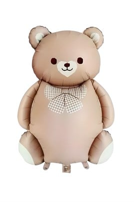 Retro Büyük Karamel Ayı Folyo Balon Teddy Bear 65,5- 90 Cm