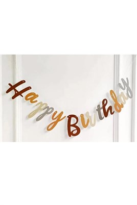 Retro Happy Birthday Kaligrafi Banner