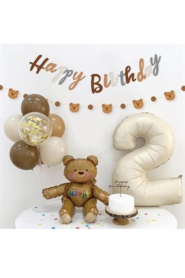 Retro Happy Birthday Kaligrafi Banner