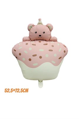 Retro Patel Kek Folyo Balon Pembe 52.5-72.5 Cm
