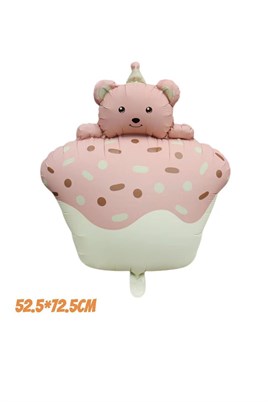 Retro Patel Kek Folyo Balon Pembe 52.5-72.5 Cm