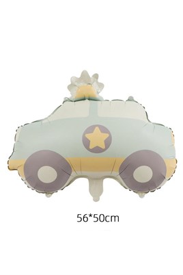 Retro Polis Arabası Folyo Balon 56 - 50 Cm