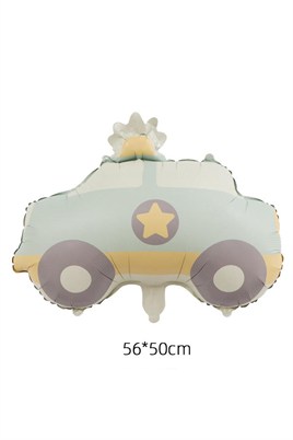 Retro Polis Arabası Folyo Balon 56 - 50 Cm