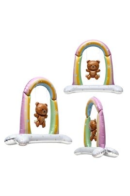 Retro  Salıncakta Sallanan Ayıcık Folyo Balon Ayaklı Baby Shower Balon