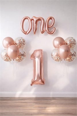 Rose Gold 1 Yaş Doğum Günü Seti