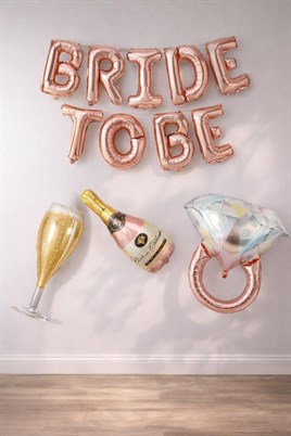 Rose Gold Bride To Be Bekarlığa Veda Partisi 4 Lü Folyo Balon Set