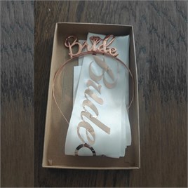 Rose Gold Bride To Be Taç  Ve Kuşak Set Model 2