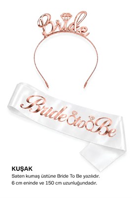 Rose Gold Bride To Be Taç  Ve Kuşak Set Model 2
