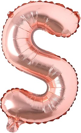 S Harf Rose Gold Folyo Balon16 İnç 36 cm
