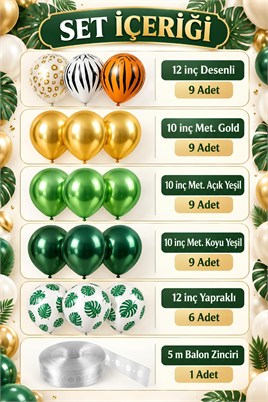 Safari Balon Zinciri Seti Konsept 11