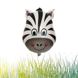 Safari Kafa Zebra Folyo Balon 55 cm - 22 inç