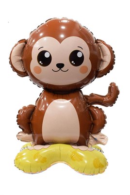 Safari Maymun Figür Ayaklı Folyo Balon 48*50 Cm