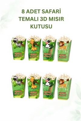 Safari Temalı 3D Mısır Kutusu 8 Adet