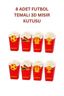 Sarı Kırmızı Futbol Temalı Doğum Günü Parti Seti– İyi Ki Doğdun Banner, Tavan Sarkıt, Gözlük, Pasta Süsü ve Mısır Kutusu