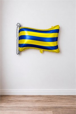 Sarı Lacivert Bayrak Folyo Balon 50x71 cm – Parti & Kutlama Balonu
