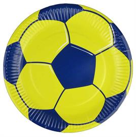 Sarı Lacivert Futbol Temalı Doğum Günü Parti Seti 8 Kişilik Karton Tabak Bardak