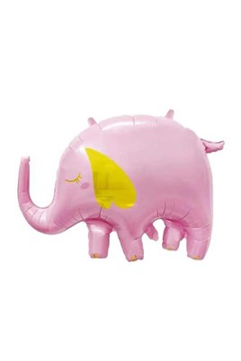 Sevimli Pembe Fil Folyo Balon 60*84 Cm