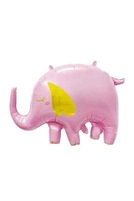 Sevimli Pembe Fil Folyo Balon 60*84 Cm
