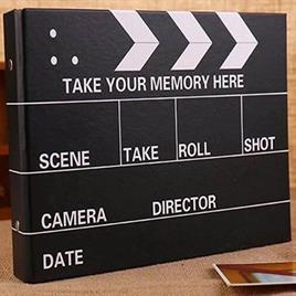 Sinema Klaket Tasarımlı Fotoğraf Albümü Anı Defteri, Beyaz Kalem ve Yapıştırıcı Hediyeli, Kendin Yap DIY