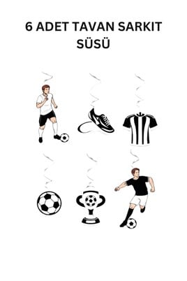 Siyah Beyaz Futbol Temalı Doğum Günü Parti Seti – İyi Ki Doğdun Banner, Gözlük, Pasta Süsü ve Mısır Kutusu