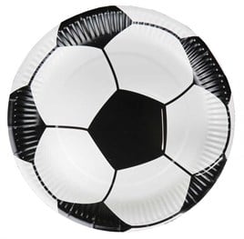 Siyah Beyaz Futbol Temalı Doğum Günü Parti Seti 8 Kişilik Karton Tabak Bardak