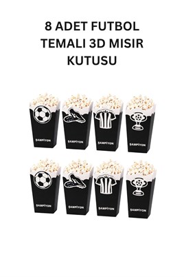 Siyah Beyaz Futbol Temalı Doğum Günü Parti Seti – İyi Ki Doğdun Banner, Gözlük, Pasta Süsü ve Mısır Kutusu