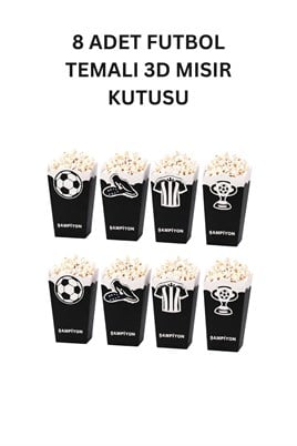 Siyah Beyaz Futbol Temalı Doğum Günü Parti Seti – İyi Ki Doğdun Banner, Gözlük, Pasta Süsü ve Mısır Kutusu