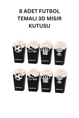 Siyah Beyaz Futbol Temalı Doğum Günü Parti Seti – İyi Ki Doğdun Banner, Gözlük, Pasta Süsü ve Mısır Kutusu