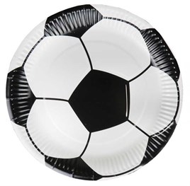 Siyah Beyaz Futbol Temalı Doğum Günü Parti Seti 8 Kişilik Karton Tabak Bardak