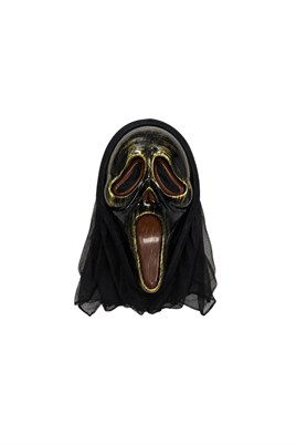 Siyah Gold Çığlık Korku Maskesi – Halloween Cadılar Bayramı Kostüm Yüz Maskesi