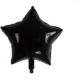 Siyah Konsept 1 Yaş Doğum Günü Kutlama Seti; Beyaz Siyah Konfetili Balon, Rakam Yıldız Folyo ve Banner