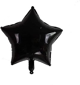Siyah Konsept 1 Yaş Doğum Günü Kutlama Seti; Beyaz Siyah Konfetili Balon, Rakam Yıldız Folyo ve Banner